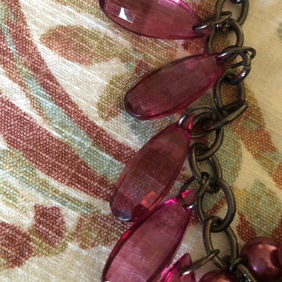 Necklace purple jewels beads - Picture 2 of 3